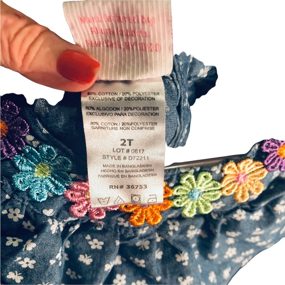 2T Duck Duck Goose ruffled dress with darling flower embellishments - Picture 4 of 4